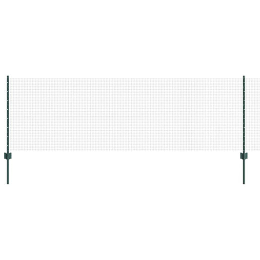 Zaun mit Pfosten Grün 0.8 x 25 m Stahl