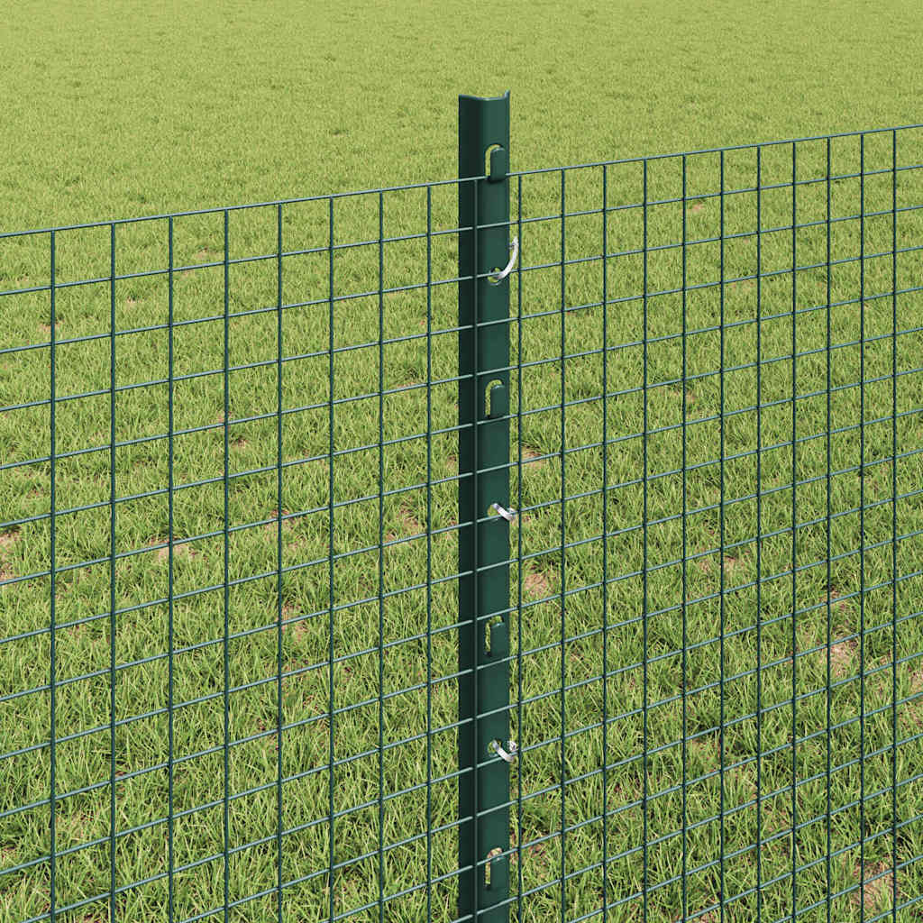 Zaun mit Pfosten Grün 0,8 x 25 m Stahl