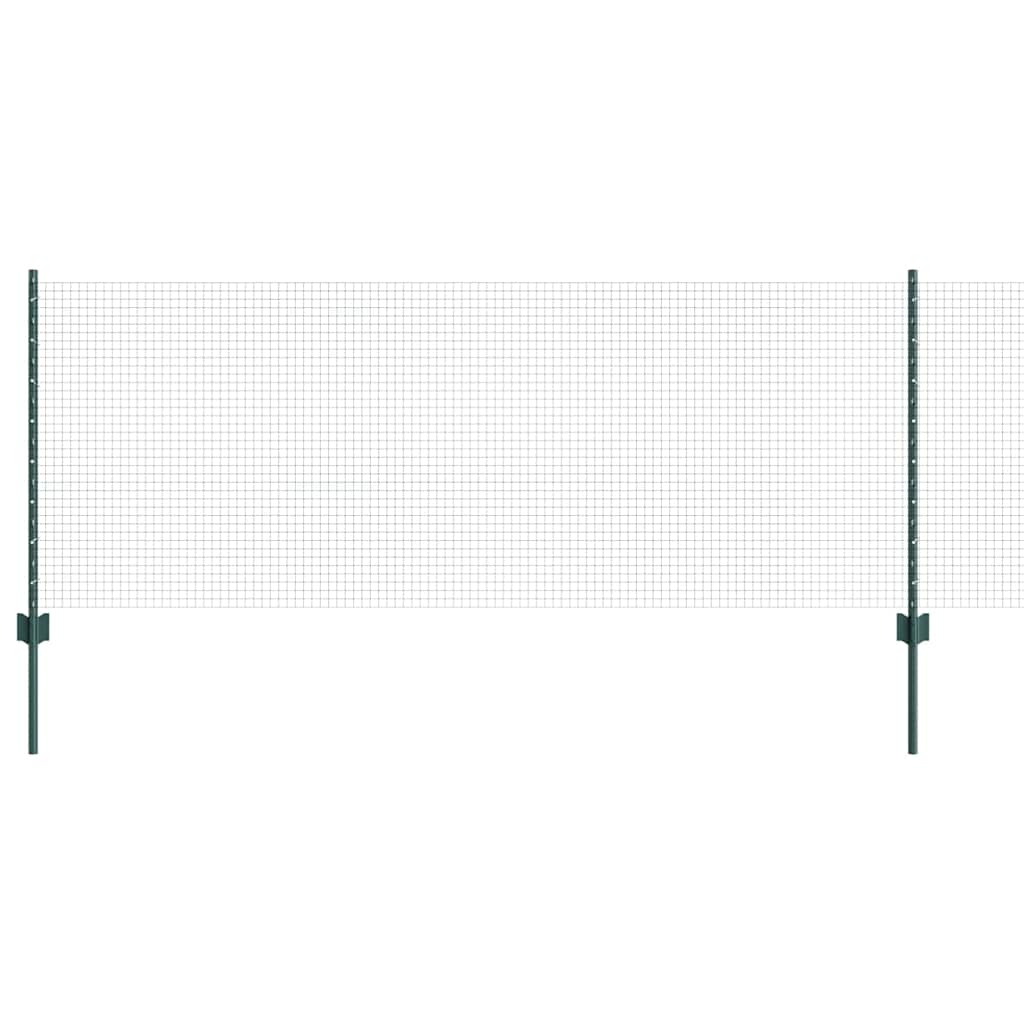 Zaun mit Pfosten Grün 0.8 x 25 m Stahl