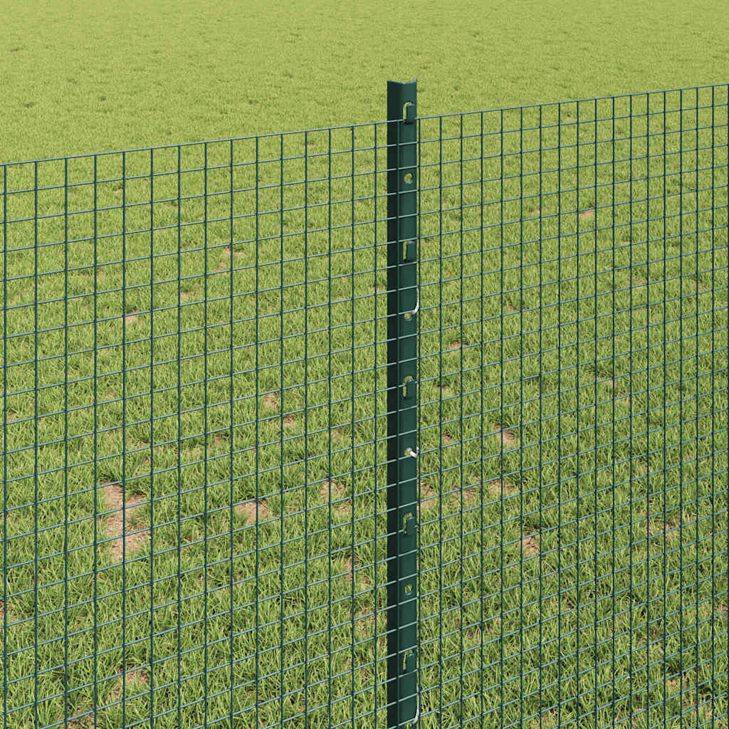 Zaun mit Pfosten Grün 1 x 25 m Stahl