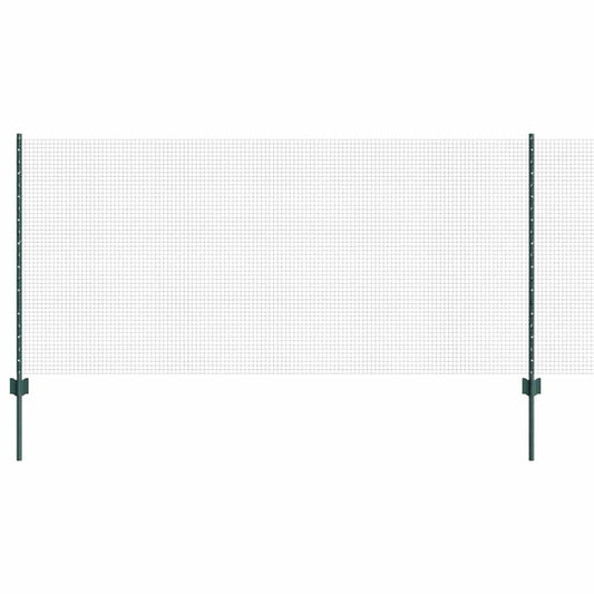 Zaun mit Pfosten Grün 1 x 25 m Stahl