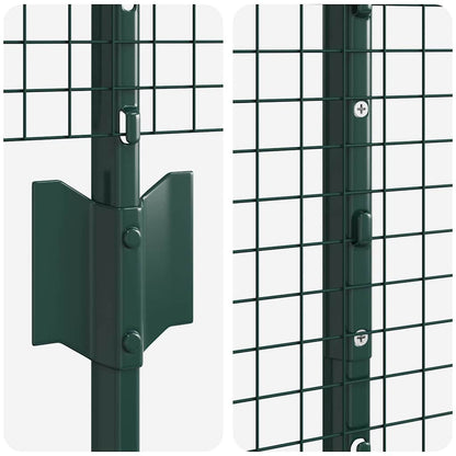 Zaun mit Pfosten Grün 1 x 25 m Stahl