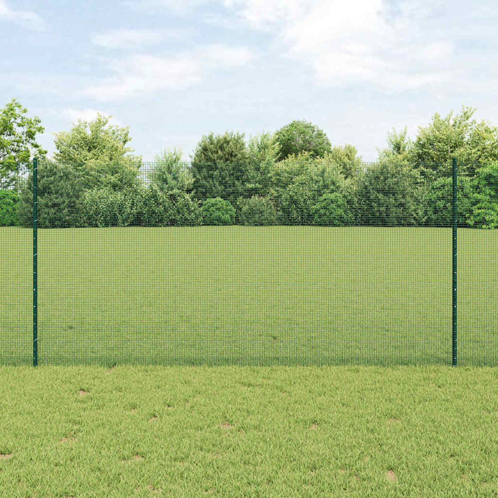 Zaun mit Pfosten Grün 1.2 x 25 m Stahl