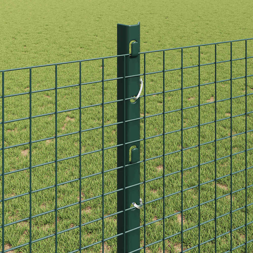 Zaun mit Pfosten Grün 1,2 x 25 m Stahl