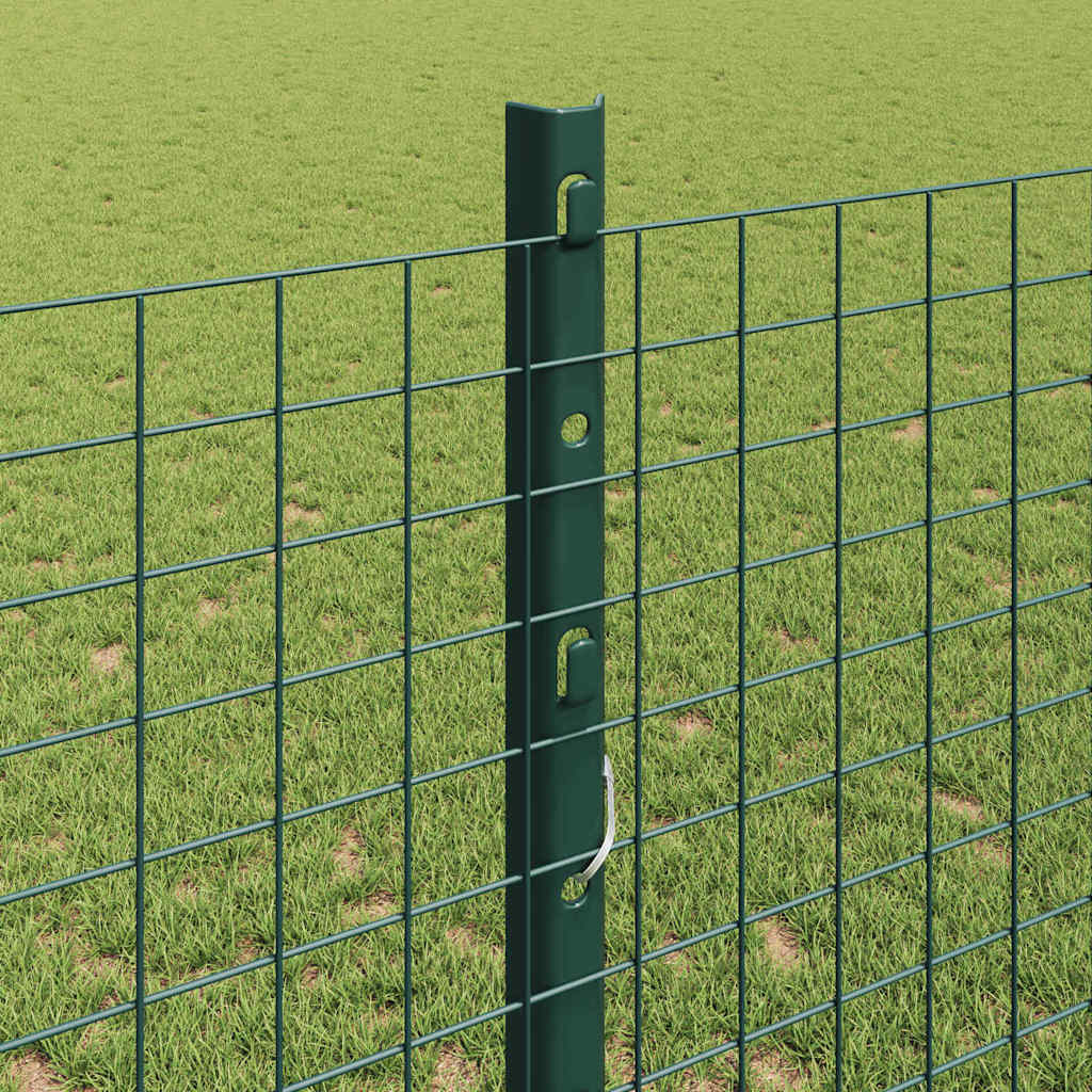 Zaun mit Pfosten Grün 1,2 x 25 m Stahl
