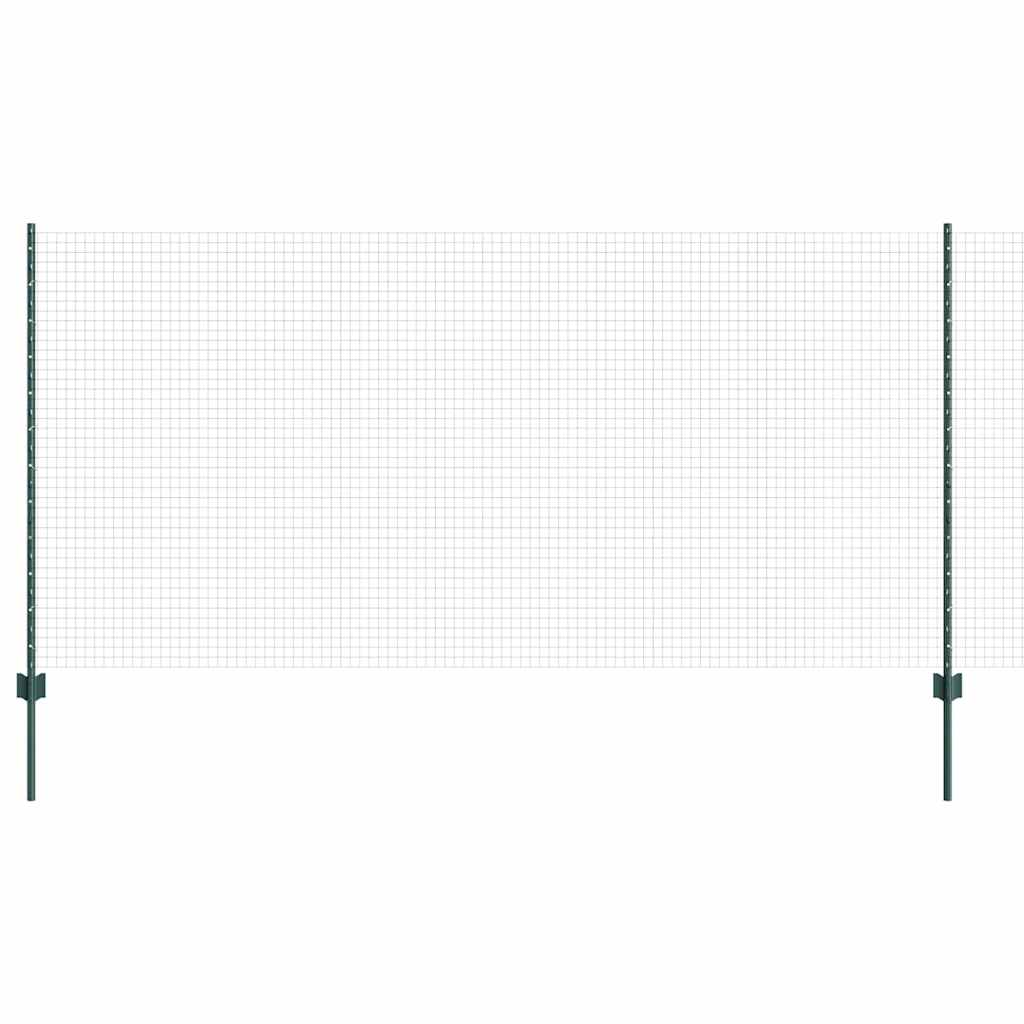 Zaun mit Pfosten Grün 1.2 x 25 m Stahl