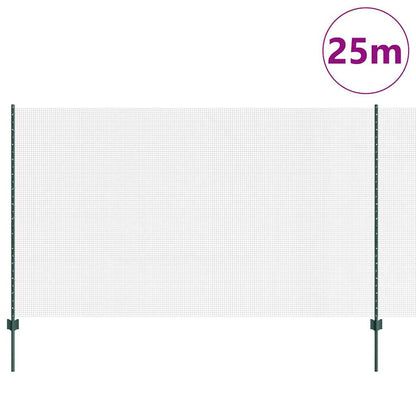 Zaun mit Pfosten Grün 1.4 x 25 m Stahl