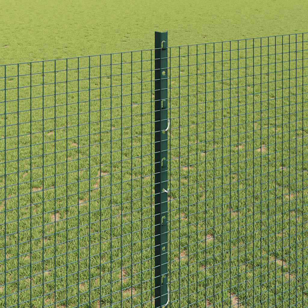Zaun mit Pfosten Grün 1,4 x 25 m Stahl
