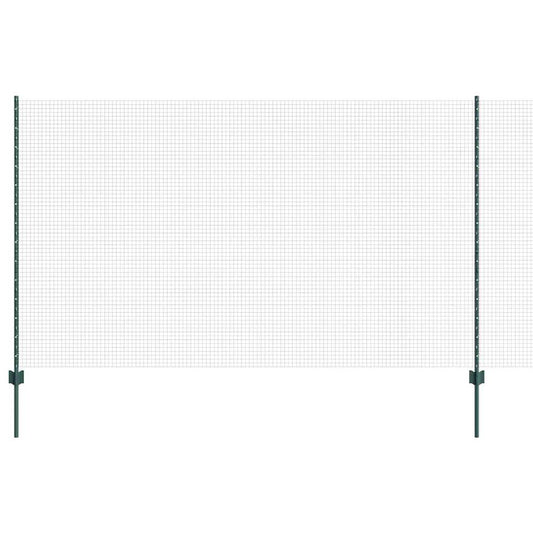 Zaun mit Pfosten Grün 1.4 x 25 m Stahl