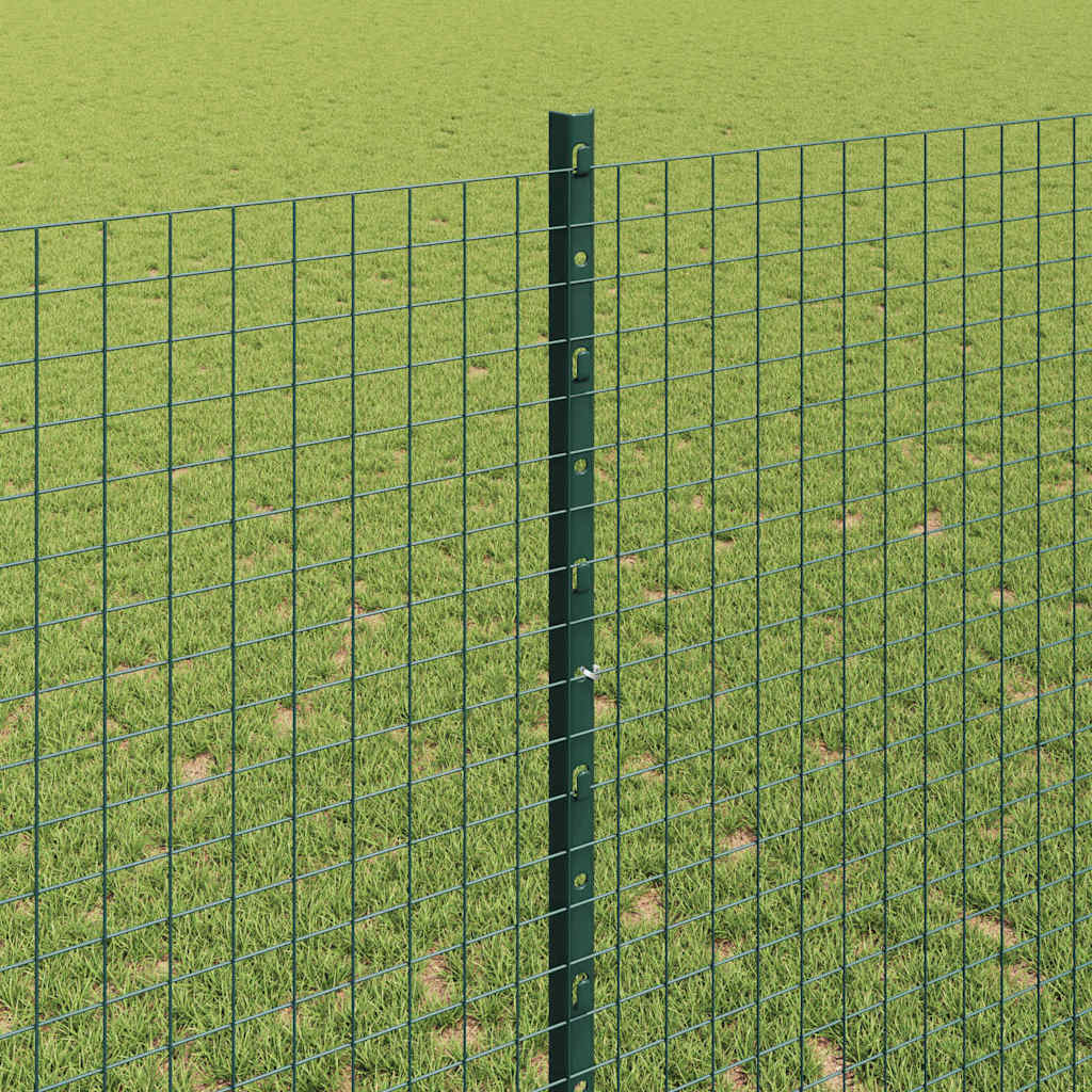 Zaun mit Pfosten Grün 1,4 x 25 m Stahl