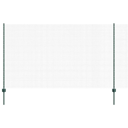 Zaun mit Pfosten Grün 1.4 x 25 m Stahl