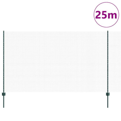 Zaun mit Pfosten Grün 1.4 x 25 m Stahl