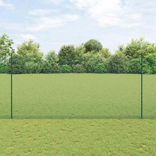 Zaun mit Pfosten Grün 1.6 x 25 m Stahl