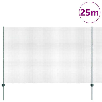 Zaun mit Pfosten Grün 1.6 x 25 m Stahl