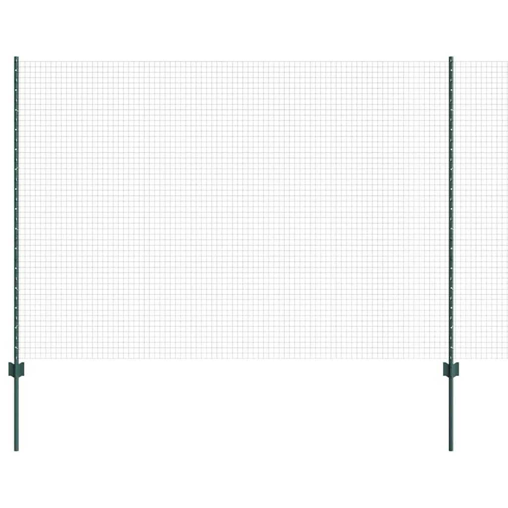 Zaun mit Pfosten Grün 1.6 x 25 m Stahl