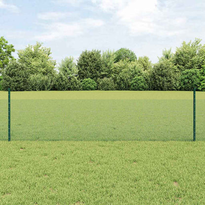 Zaun mit Pfosten Grün 0,5 x 50 m Stahl