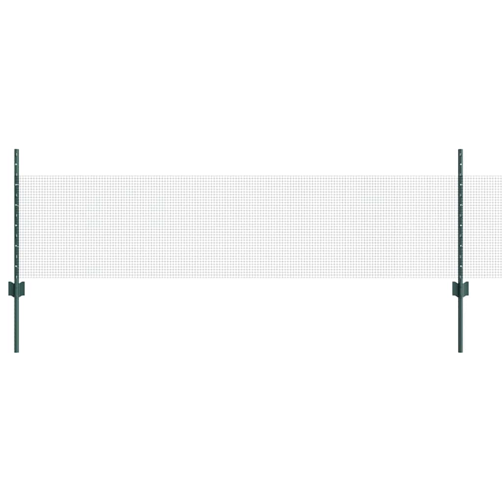 Zaun mit Pfosten Grün 0,5 x 50 m Stahl
