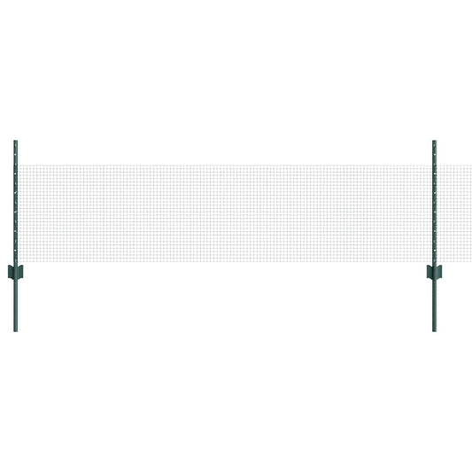 Zaun mit Pfosten Grün 0,5 x 50 m Stahl