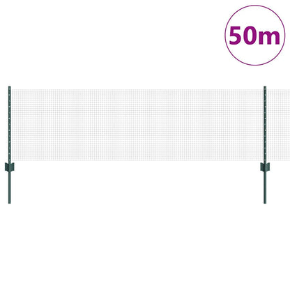 Zaun mit Pfosten Grün 0.6 x 50 m Stahl