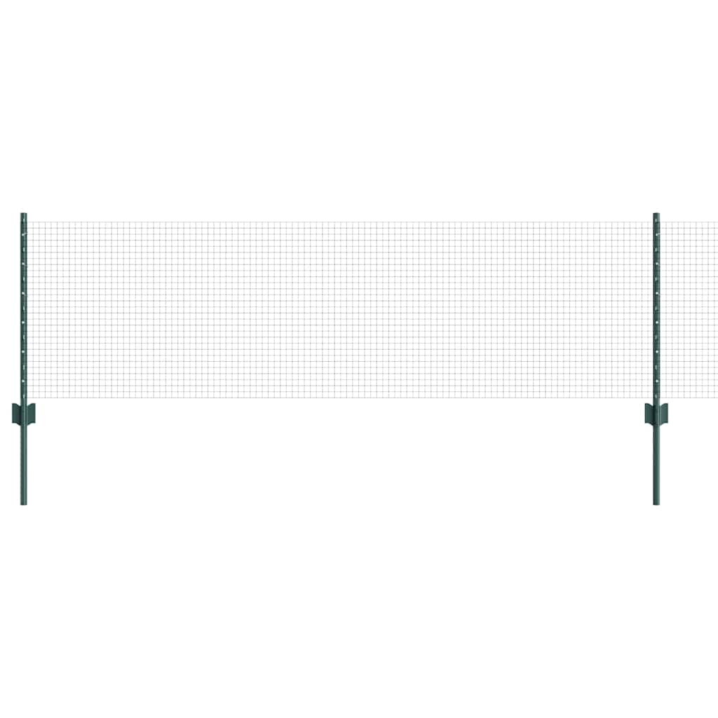 Zaun mit Pfosten Grün 0.6 x 50 m Stahl