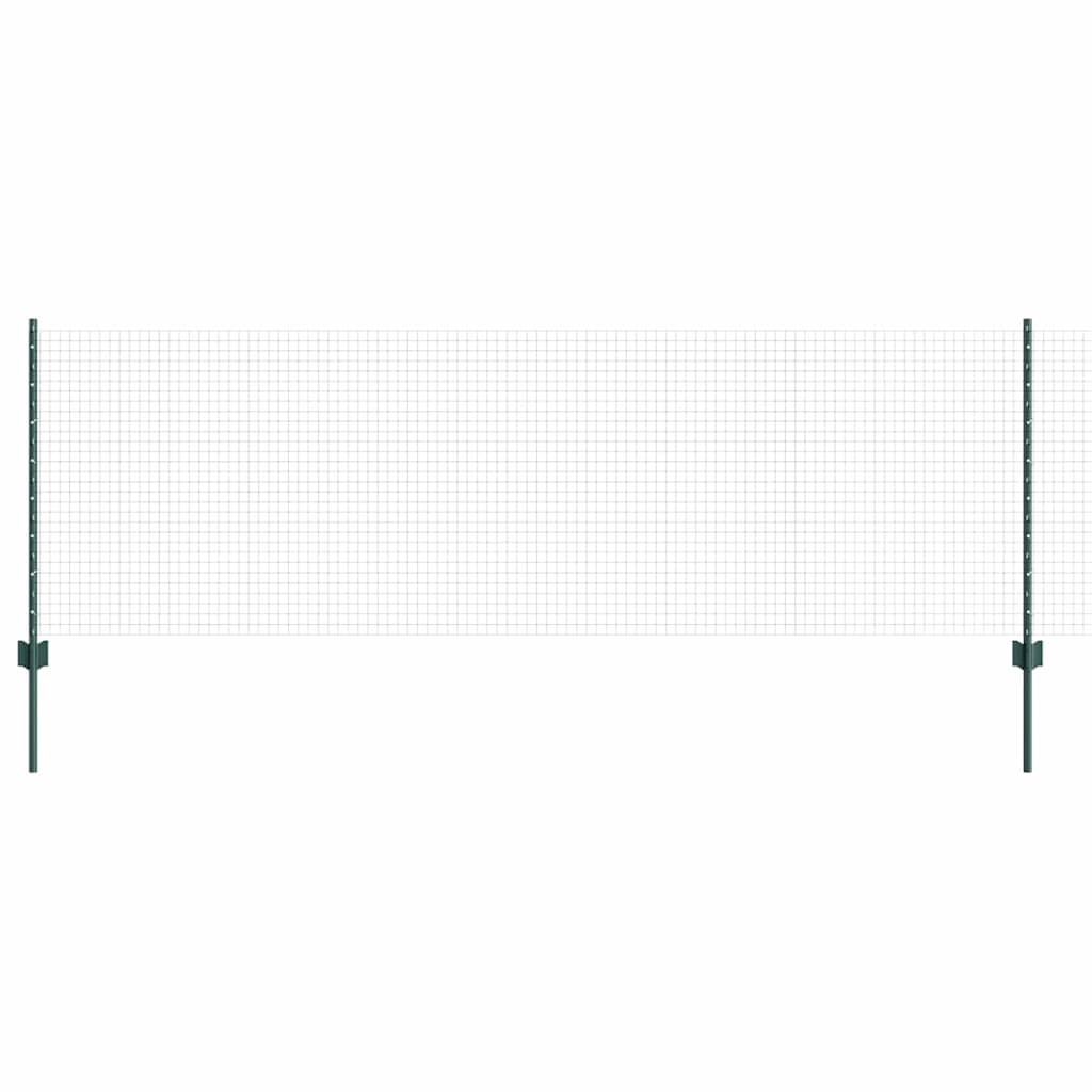 Zaun mit Pfosten Grün 0,8 x 50 m Stahl