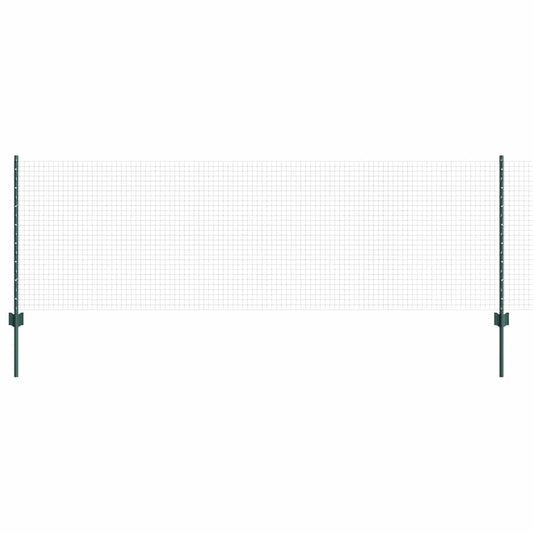Zaun mit Pfosten Grün 0,8 x 50 m Stahl