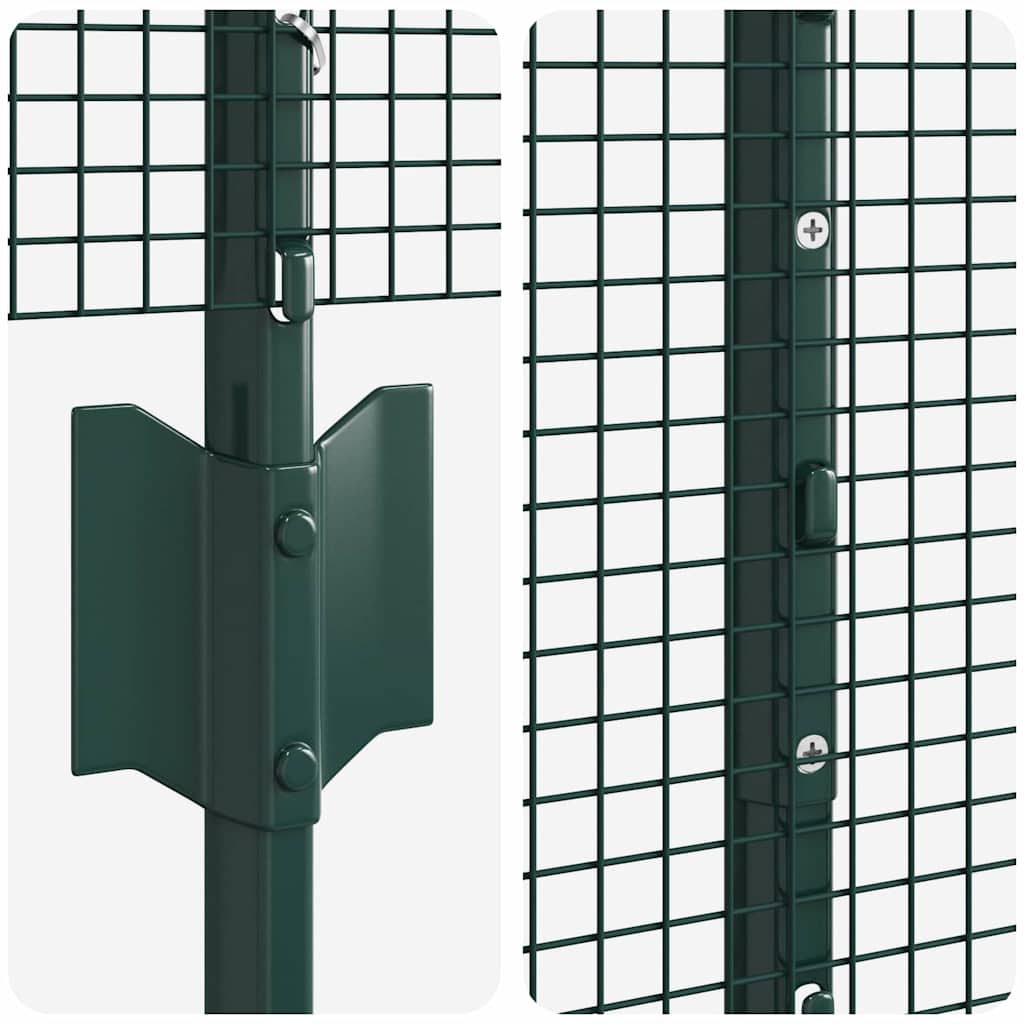 Zaun mit Pfosten Grün 1 x 50 m Stahl