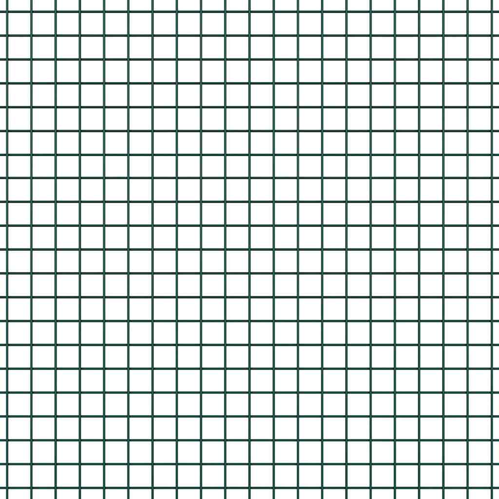Zaun mit Pfosten Grün 1 x 50 m Stahl