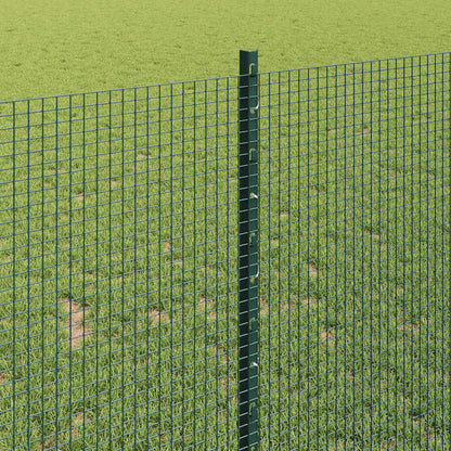 Zaun mit Pfosten Grün 1 x 50 m Stahl