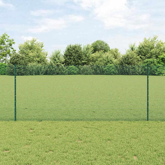 Zaun mit Pfosten Grün 1 x 50 m Stahl