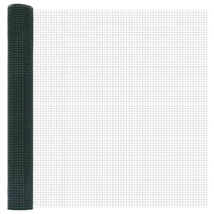 Zaun mit Pfosten Grün 1 x 50 m Stahl