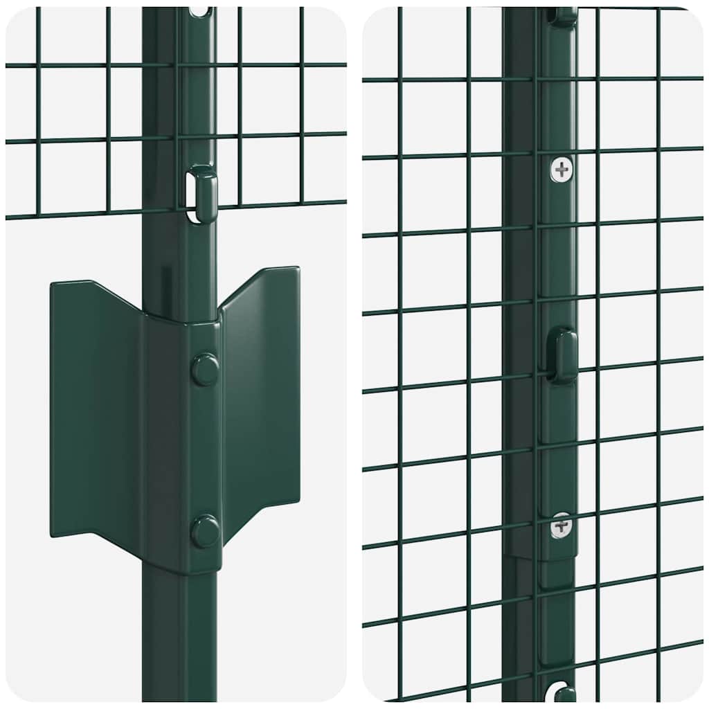Zaun mit Pfosten Grün 1 x 50 m Stahl