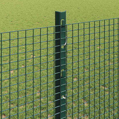 Zaun mit Pfosten Grün 1,2 x 50 m Stahl