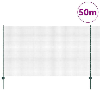 Zaun mit Pfosten Grün 1.4 x 50 m Stahl