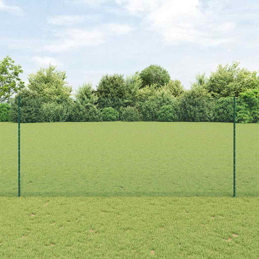 Zaun mit Pfosten Grün 1.4 x 50 m Stahl