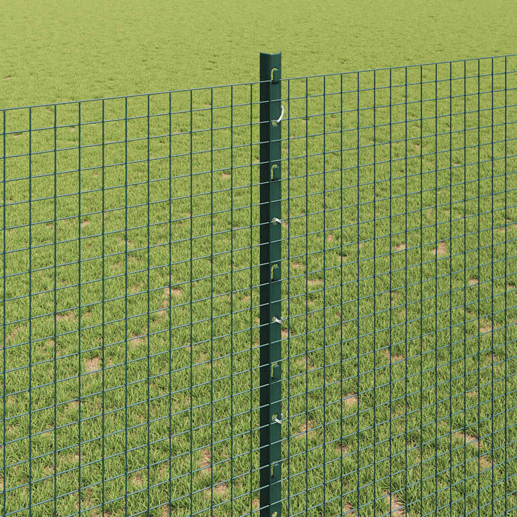 Zaun mit Pfosten Grün 1,4 x 50 m Stahl