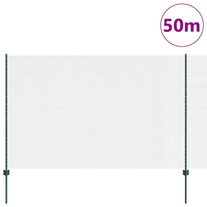 Zaun mit Pfosten Grün 1.5 x 50 m Stahl