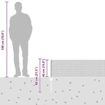 Zaun mit Pfosten Grau 0,4 x 10 m Stahl