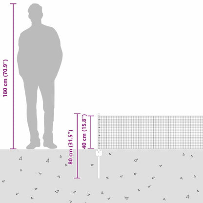 Zaun mit Pfosten Grau 0,4 x 10 m Stahl