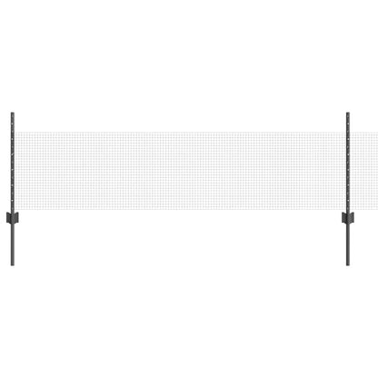 Zaun mit Pfosten Grau 0,5 x 10 m Stahl