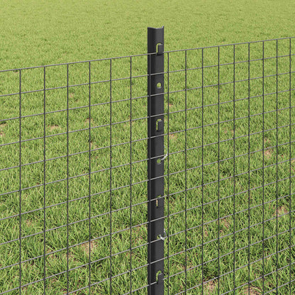 Zaun mit Pfosten Grau 0,6 x 10 m Stahl