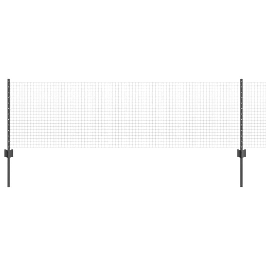 Zaun mit Pfosten Grau 0,6 x 10 m Stahl
