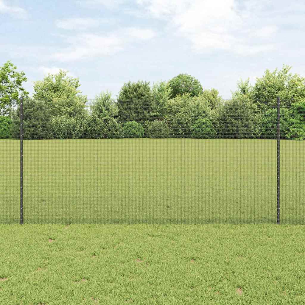 Zaun mit Pfosten Grau 1.2 x 10 m Stahl