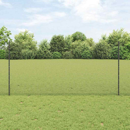 Zaun mit Pfosten Grau 1.2 x 10 m Stahl