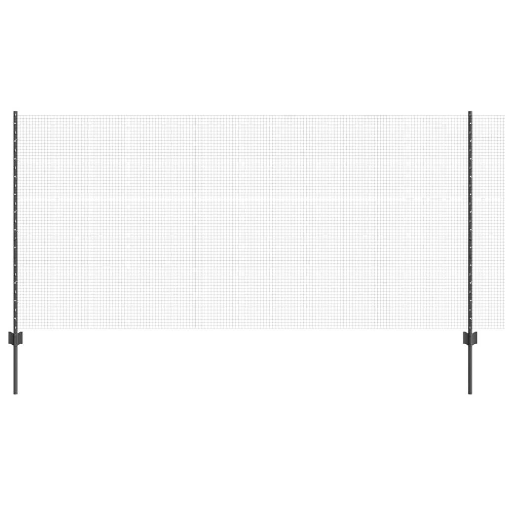 Zaun mit Pfosten Grau 1.2 x 10 m Stahl