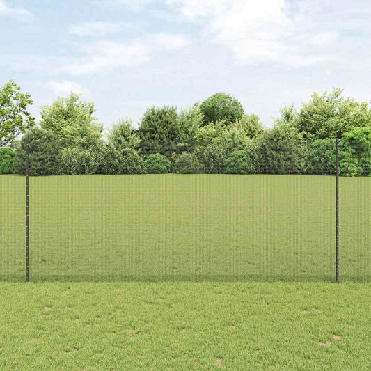 Zaun mit Pfosten Grau 1.4 x 10 m Stahl