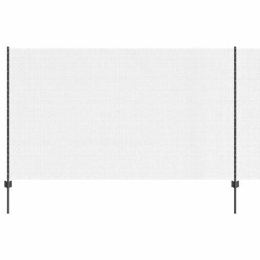 Zaun mit Pfosten Grau 1.4 x 10 m Stahl