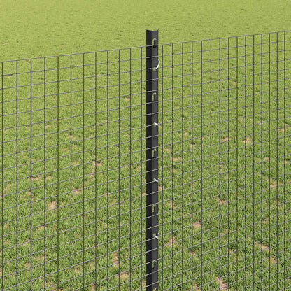 Zaun mit Pfosten Grau 1,4 x 10 m Stahl