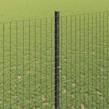 Zaun mit Pfosten Grau 1,4 x 10 m Stahl