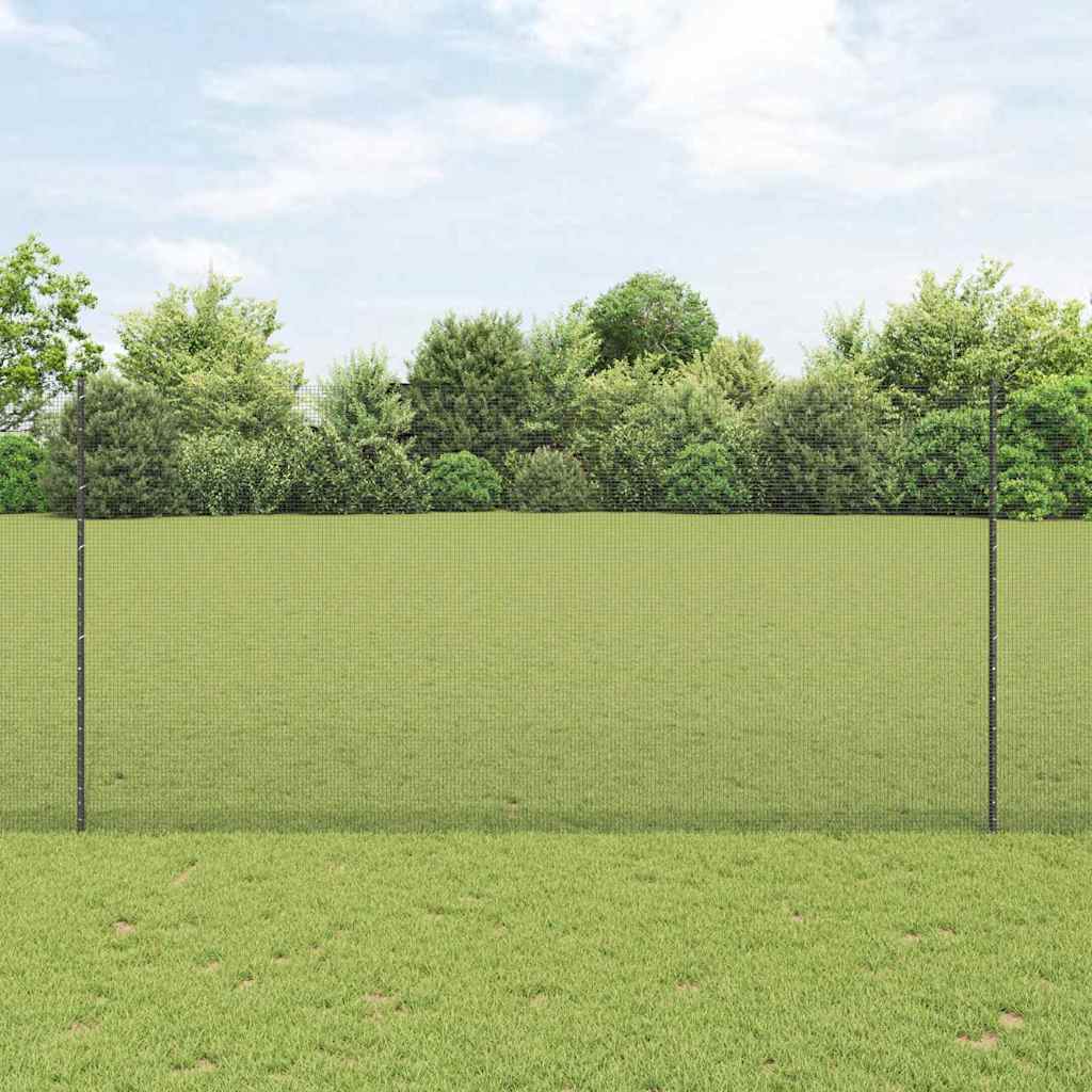 Zaun mit Pfosten Grau 1.6 x 10 m Stahl
